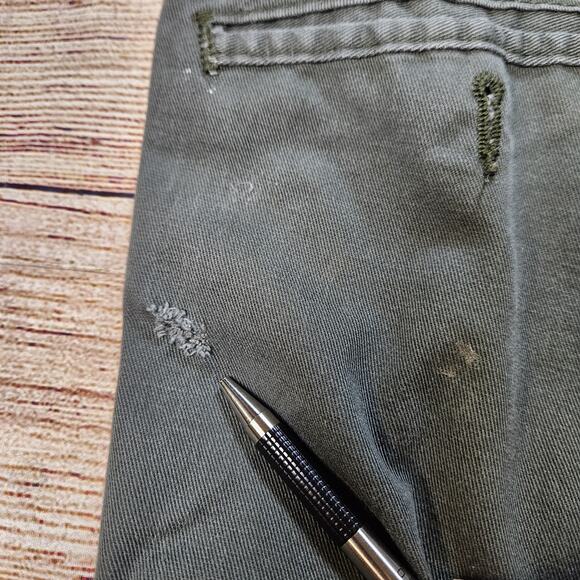 Dickies Skinny Straight Double Knee Work Pants Olive Green 34x30 Paint Stains - Picture 11 of 11